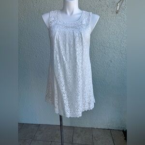 Roommates L white lace overlay mini dress angelic babydoll Cottagecore summer